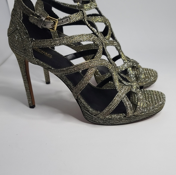 Michael Kors Sandals Sandra Platform Glitter Chain - Picture 2 of 5